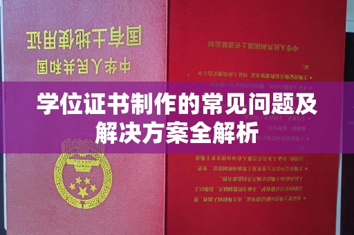从化学位证书制作的常见问题及解决方案全解析