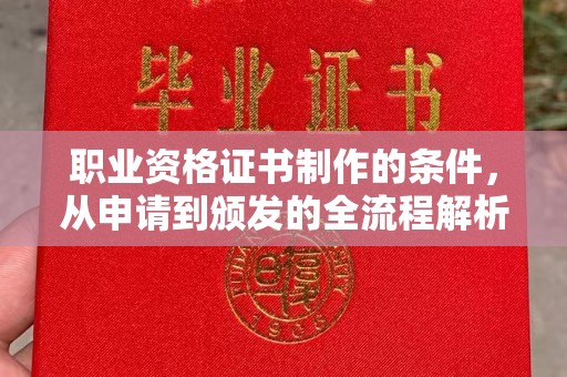 从化职业资格证书制作的条件，从申请到颁发的全流程解析